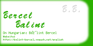 bercel balint business card